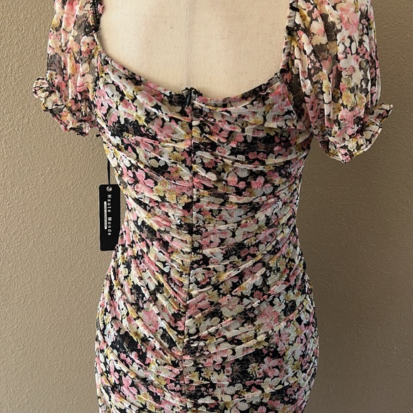 Floral print overlay mesh dress - Picture 9 of 14